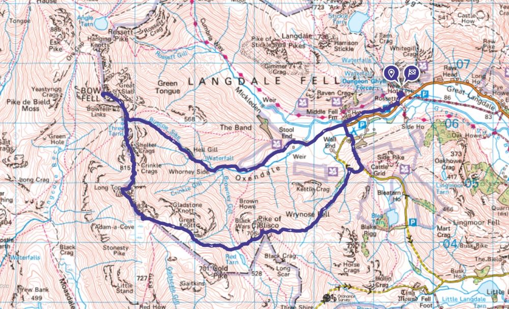 Langdale Valley Map