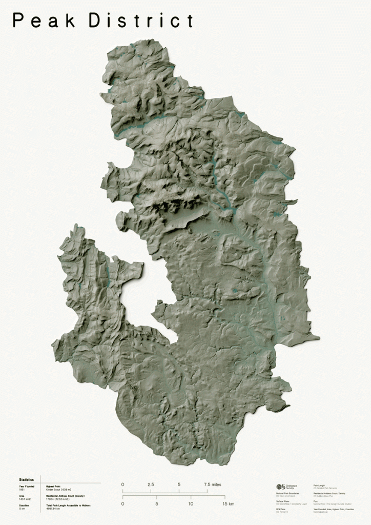 3d relief map of peak district