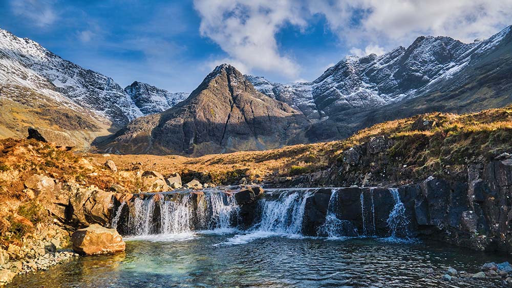 Cuillin Mountains and the Fairy Pools