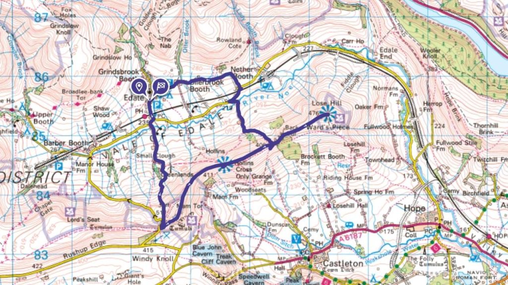 Mam Tor and lose Hill easy walk in peak district