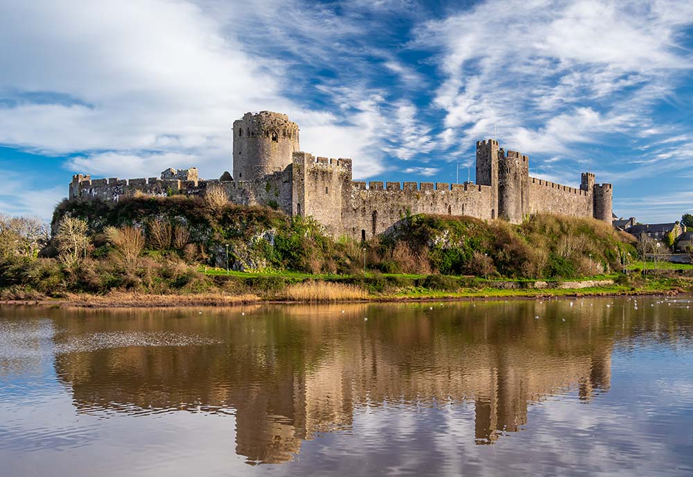 Pembroke Castle, Pembrokeshire, Wales.