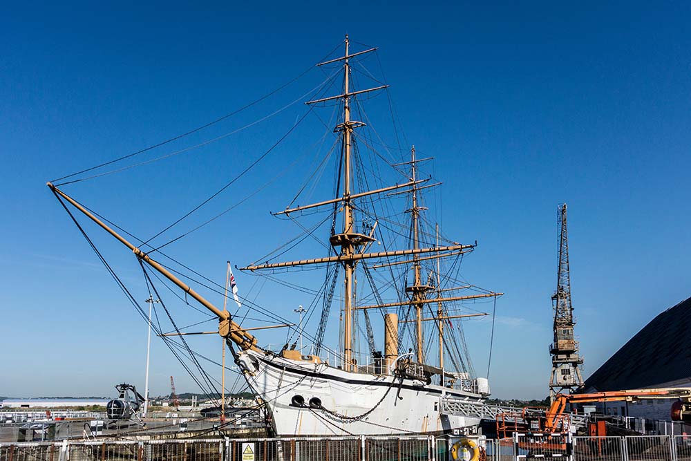 HMS Gannet at Chatham Dockyard, Kent