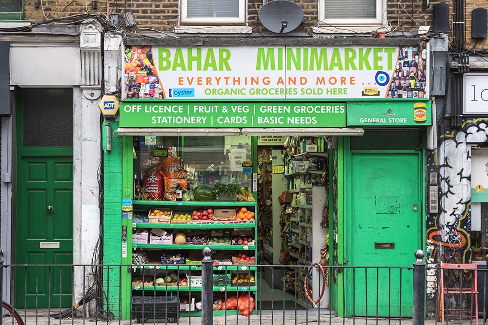 A grocery shop around Hoxton, East London