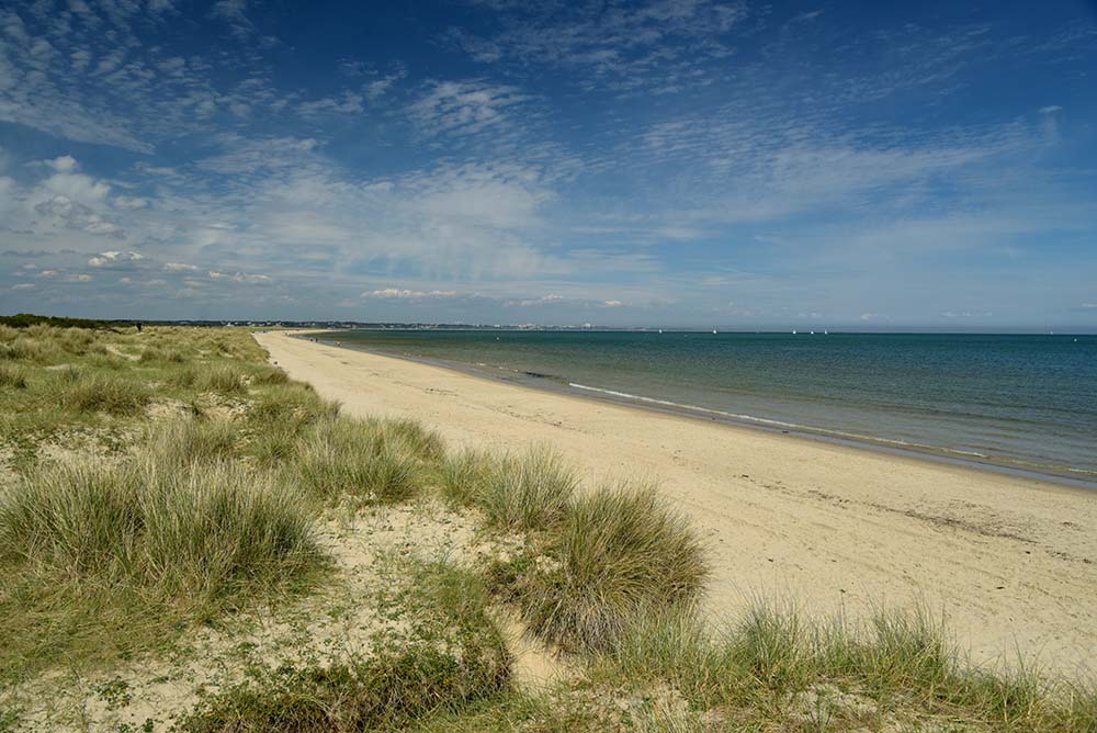 The sandy beach and dunes at Studland Bay near Swanage in Dorset