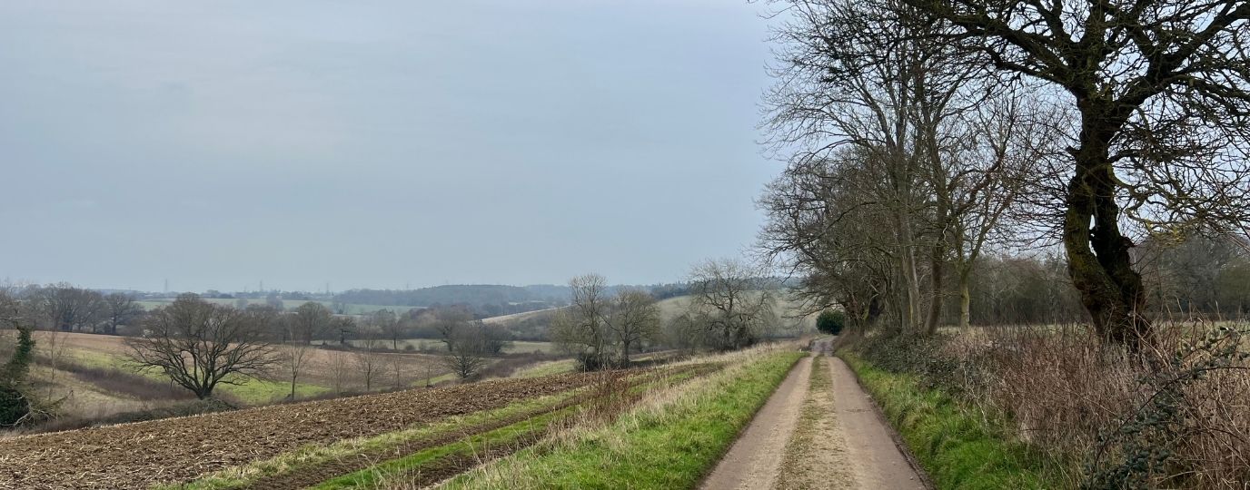 small road with a hill view and trees - Bures Dragon Circular run