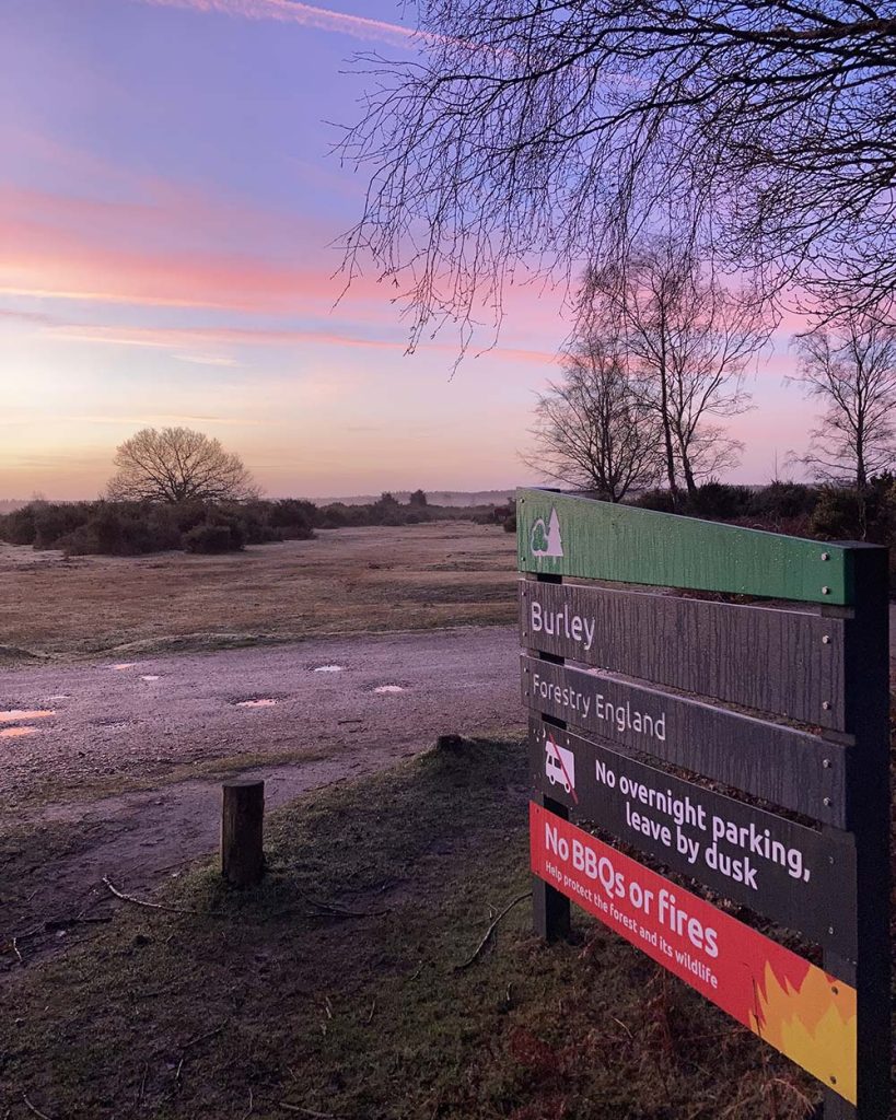 sunrise - Burley to Bolderwood Cycling in New Forest