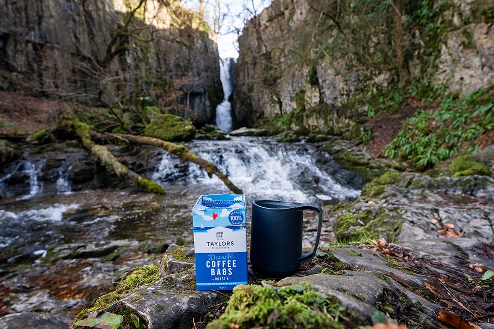 coffee bag adventures - decaffe coffee at Catrigg Force