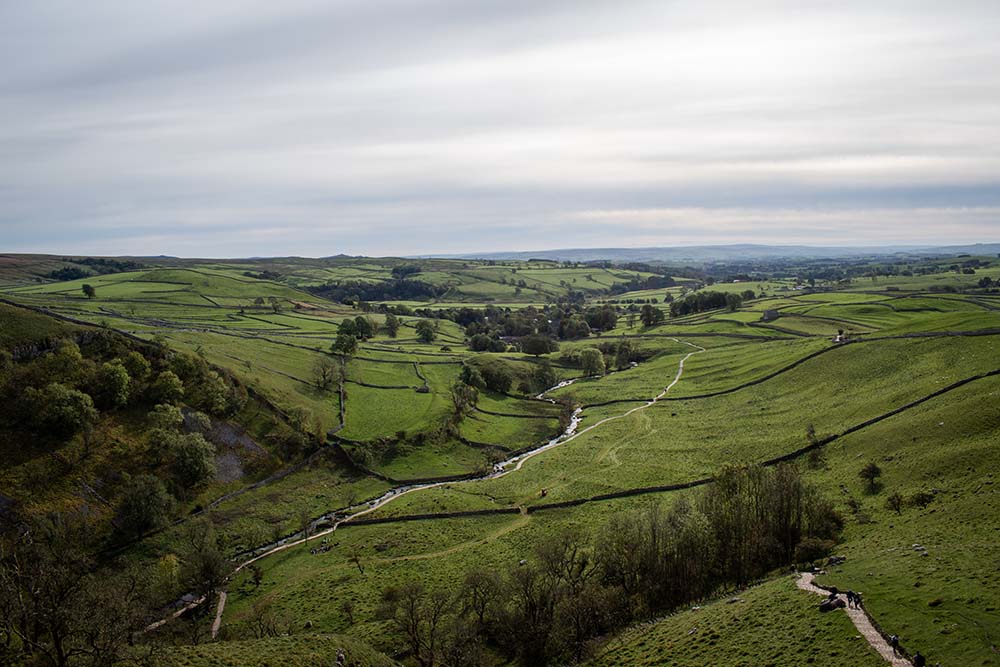 Malham Cove Circular Walk - view from top of malham cove