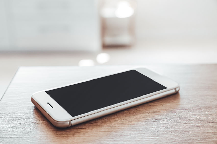 A mobile phone on a table