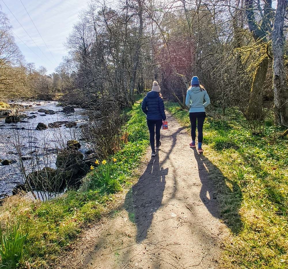 walking along the riverside