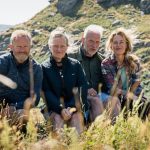 Gillian Anderson and Jason Isaacs with Moth and Raynor Winn