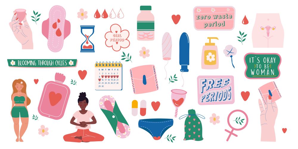 period products cartoon