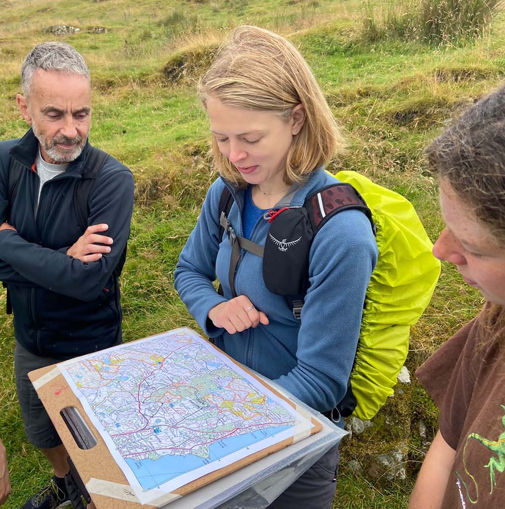 Jessica with a map