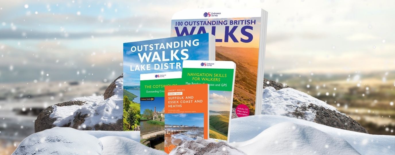 guidebooks in the snow
