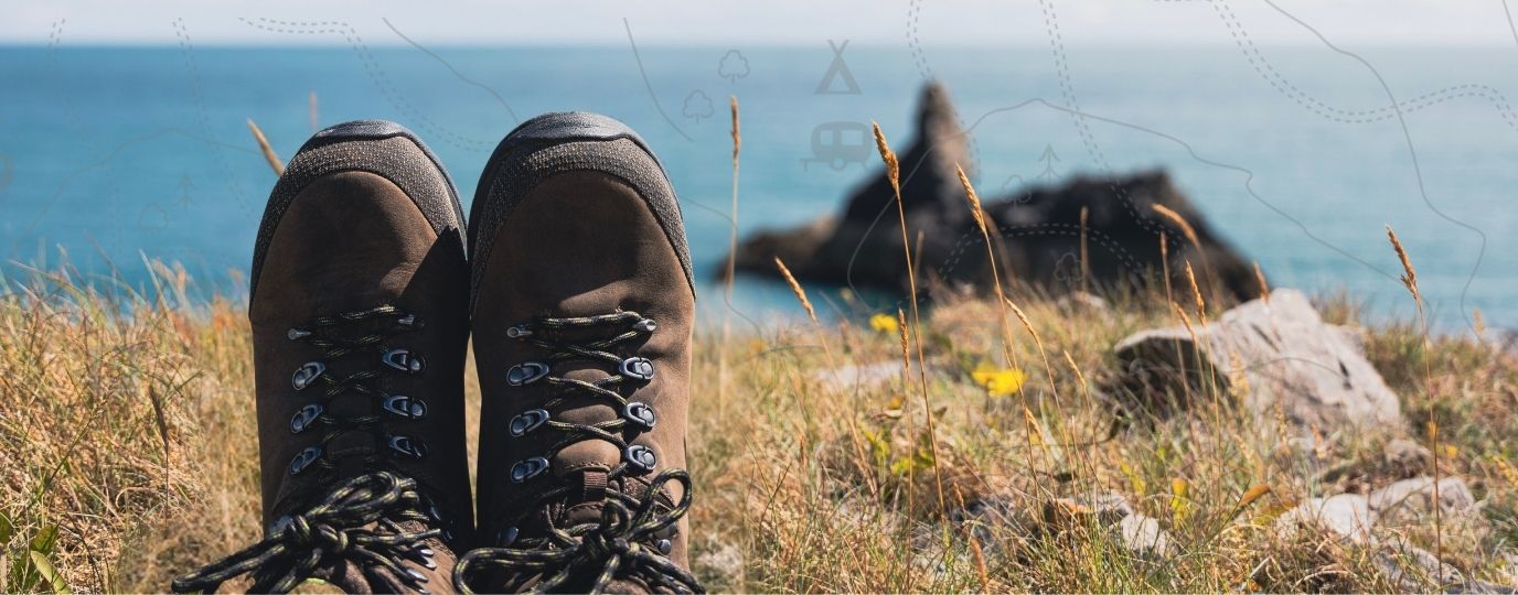 boots looking out to sea
