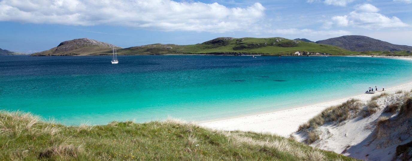 Vatersay island blue water white sand and pretty islands