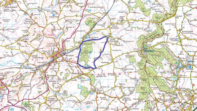South Brewham & Cogley Wood map