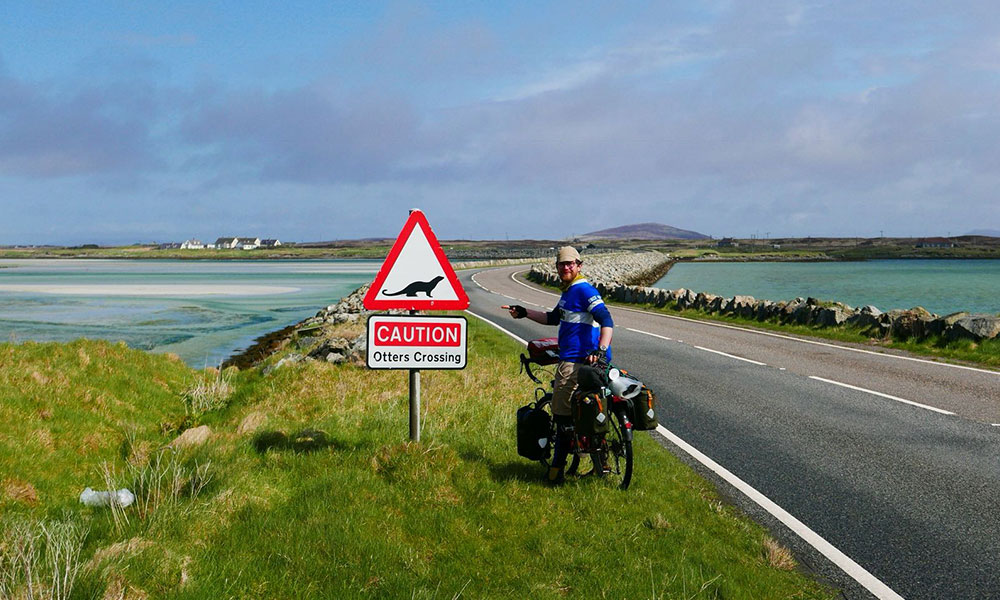 The Hebridean Way cyclist 
