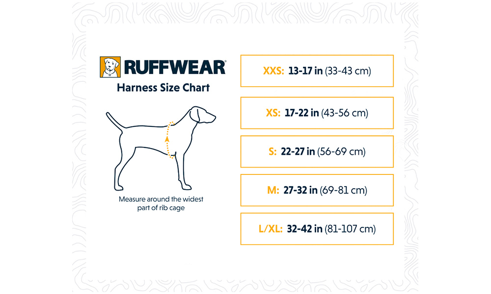 Ruffwear dog harness size guide