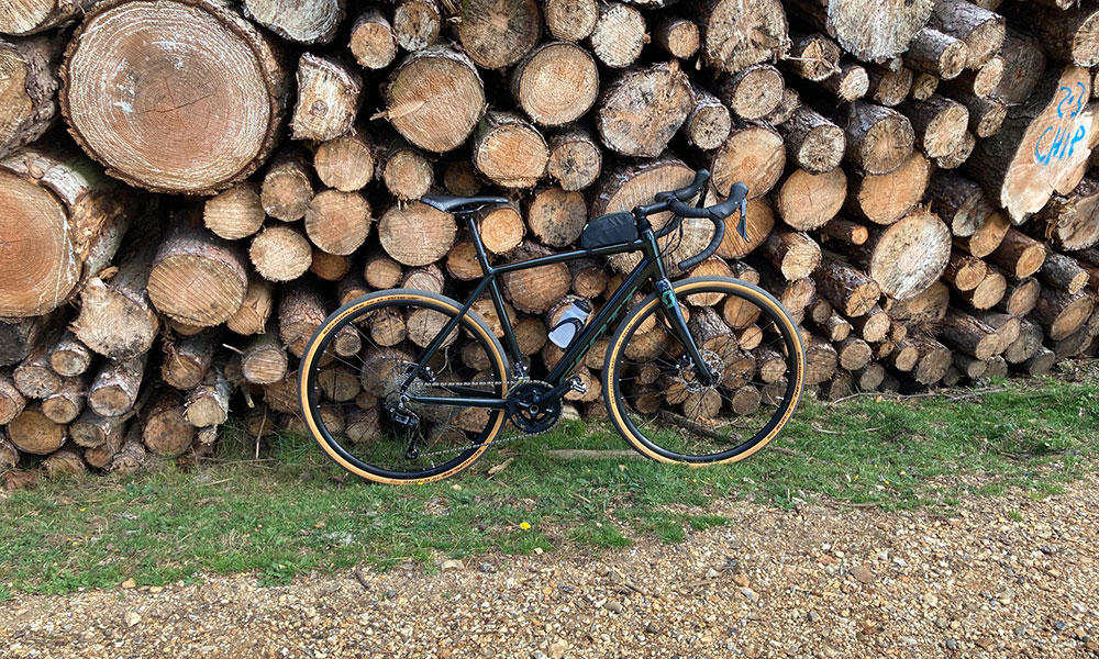 gravel bike in woodland