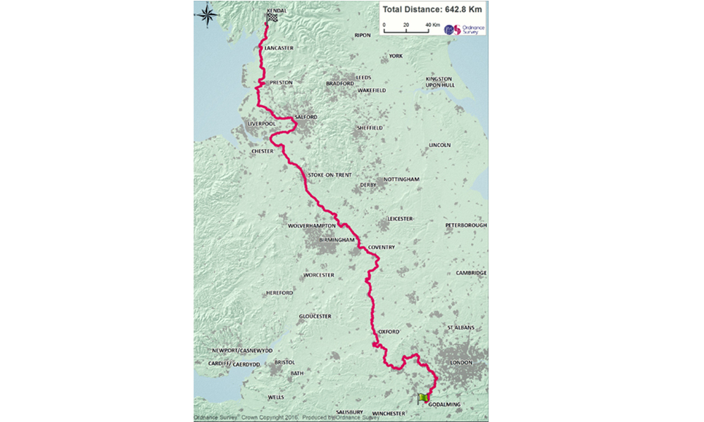 Lizzie's paddle boarding route through Britain's canals - use the links for individual route segments