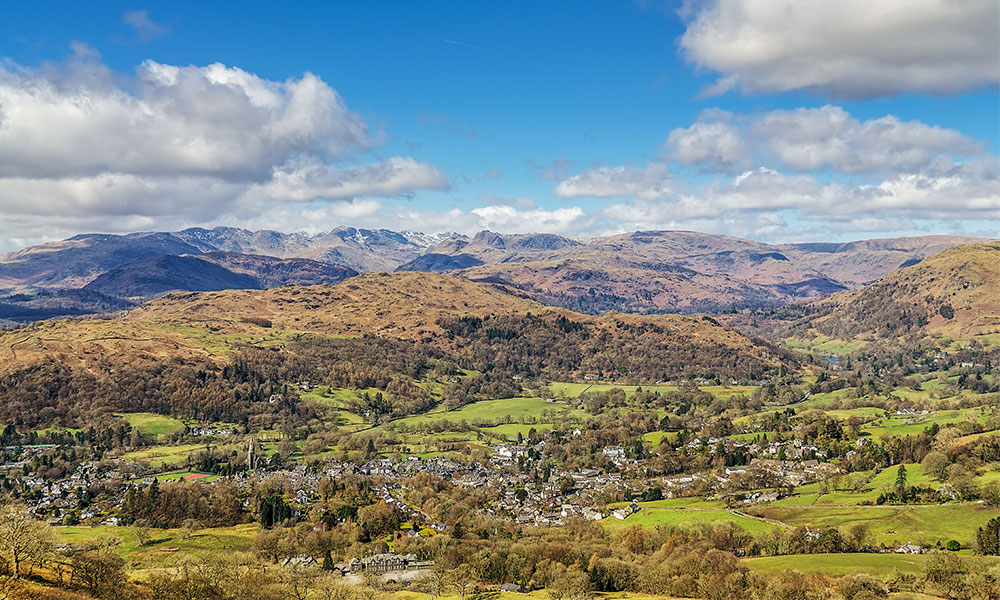 View from Wansfell Pike looking towards the Langdale fells