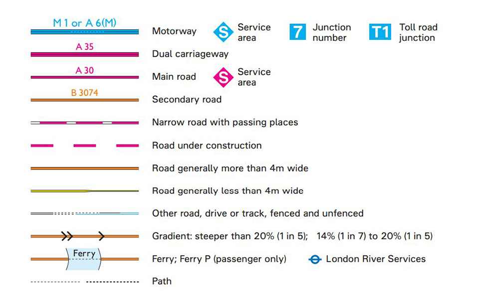 Road Map Legend Symbols