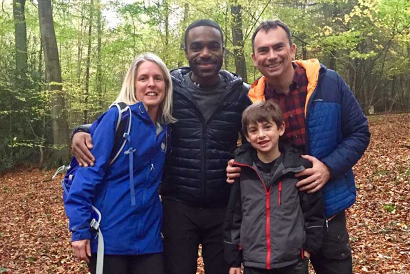 GetOutside Champions Shell and Gav Grayston of 'Get Out With The Kids' filming with TV presenter Ore Oduba