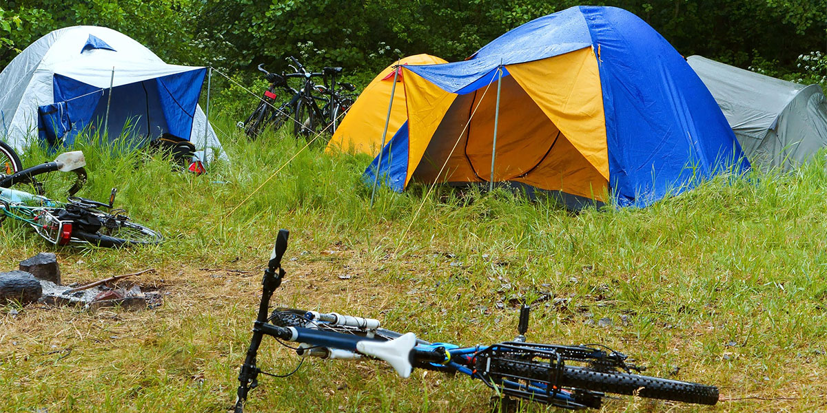 Campsite with bikes