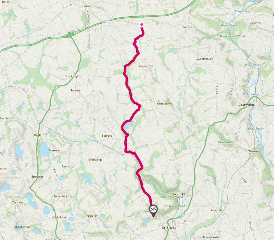 Route map: Luxulyan Valley​
