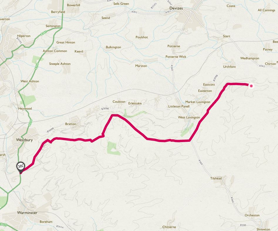 Route map: Imber Range Perimeter Path​​