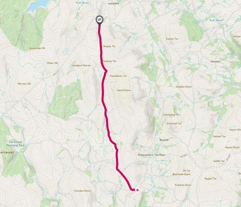 Route map: Challacombe Down​