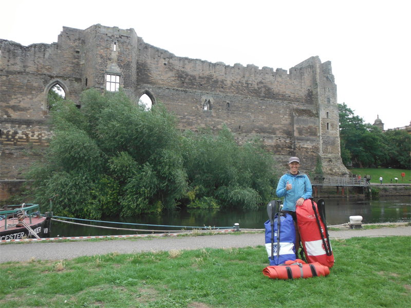 SK 795 540 Packed up opposite Newark Castle – packing light really helped with portages