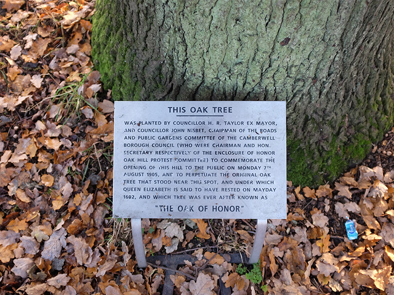 The Oak Tree plaque