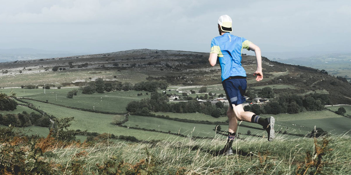 Rory running along the hillside