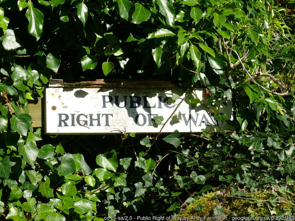 Public Right of Way sign