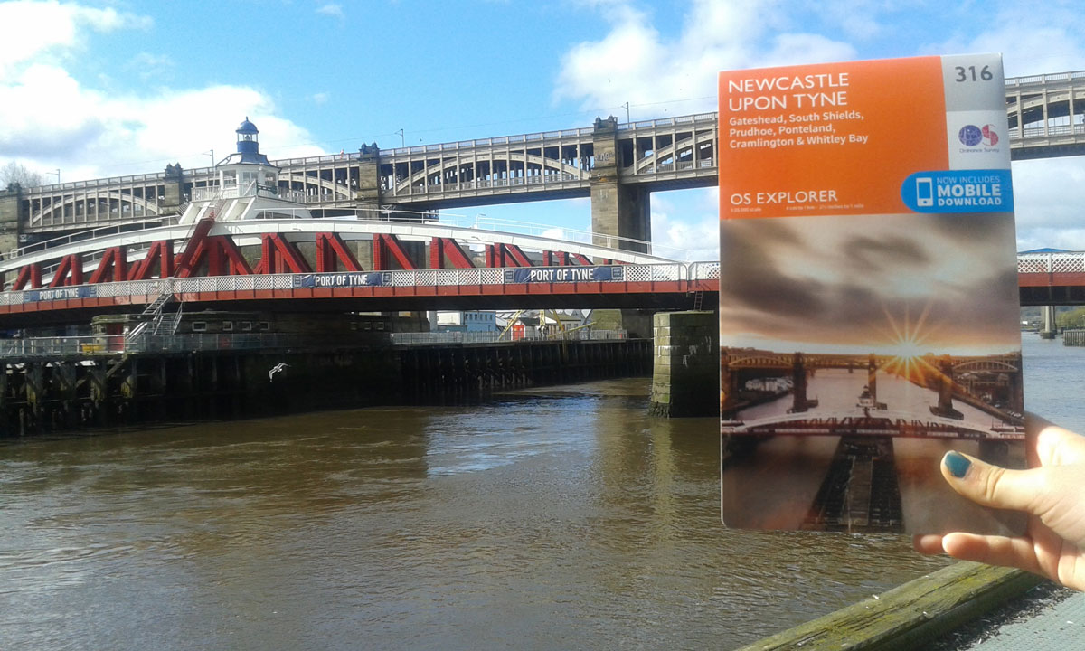 The bridge on the cover of OS Explorer map 316 can be found in the Port of Tyne