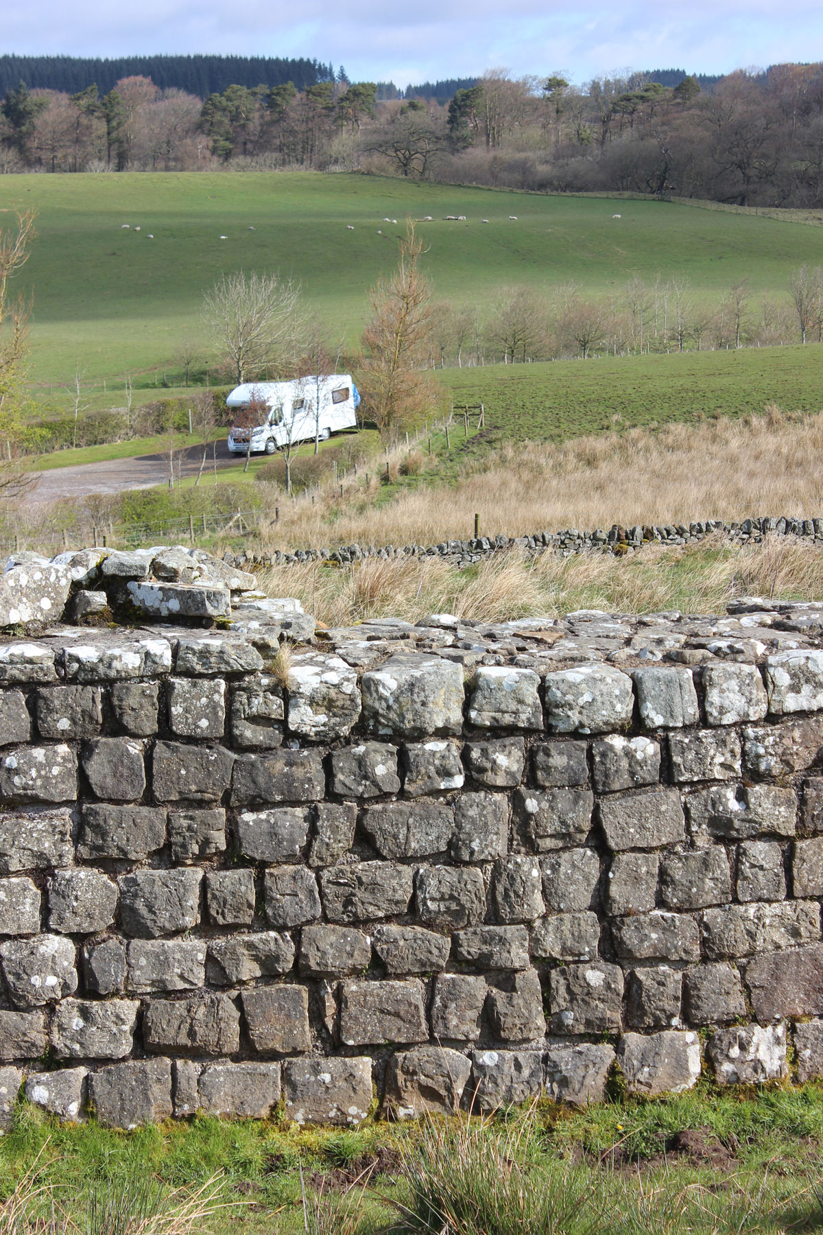 Rolling landscape next to Hadrian's Wall