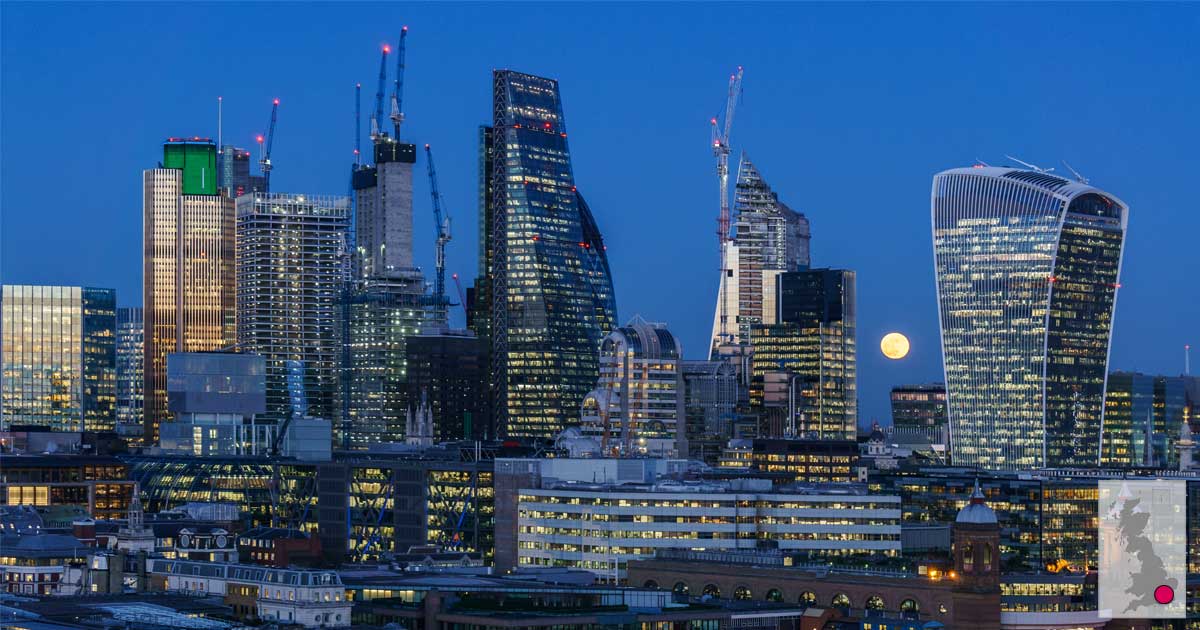 Supermoon over the City of London by Colin